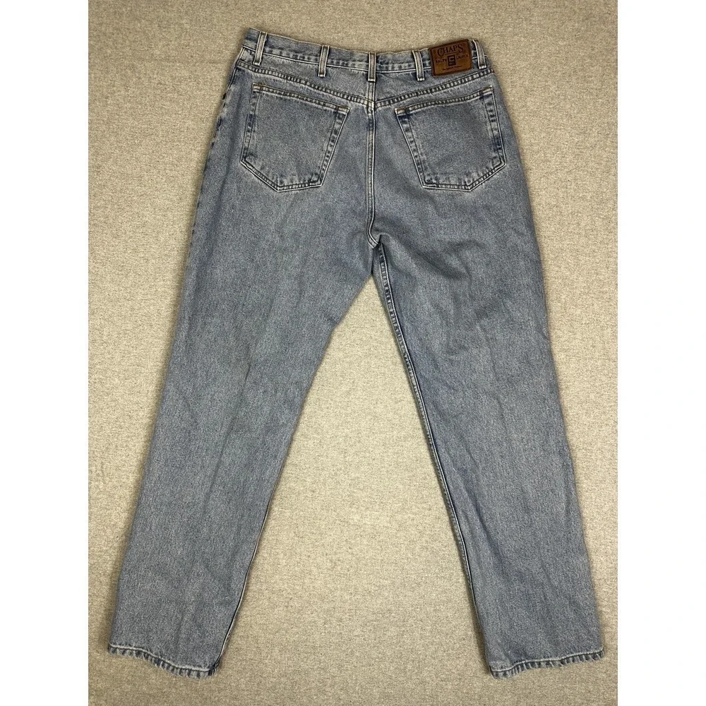 VTG‎ Chaps Ralph Lauren Jean 36x32 Blue Stone Wash Straight Classic Fit 90s Y2K